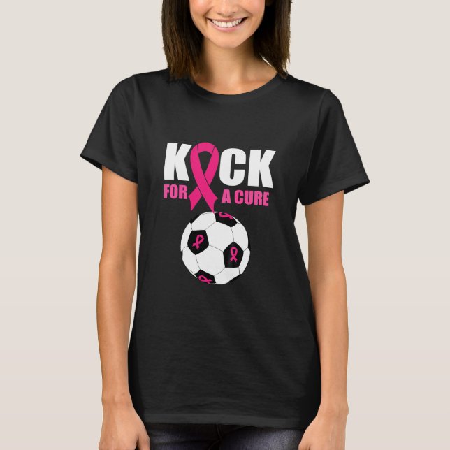 Kids Rosa Ribbon Soccer Ball for Girls Boys Kick T Shirt (Framsida)