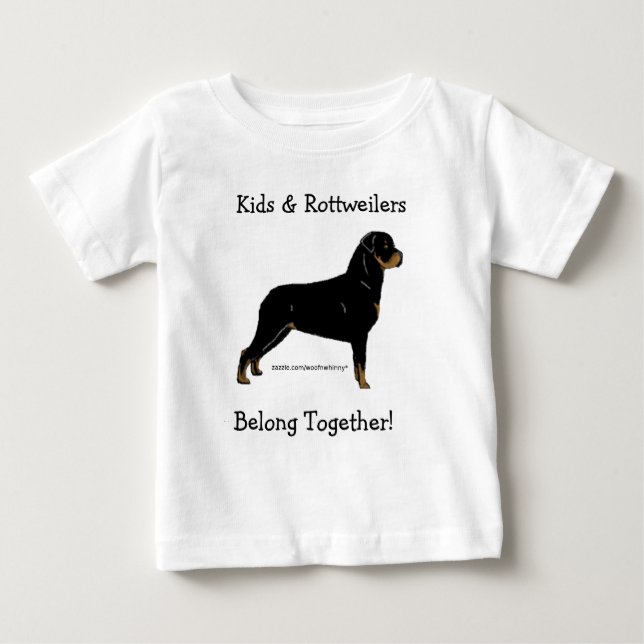 Kids & Rottweilers tillhör tillsammans! T Shirt (Framsida)