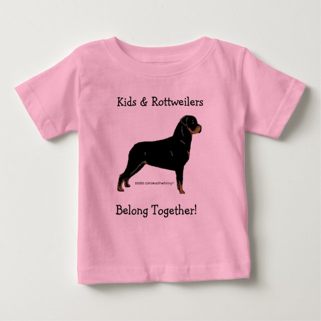 Kids & Rottweilers tillhör tillsammans! Tee (Framsida)