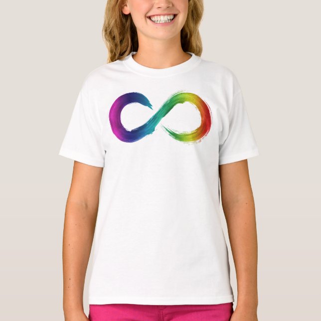 Kids Ruffle Neurodiversity Rainbow Shirt T (Framsida)