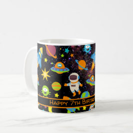 Kids Rymden Astronaut Black Kaffemugg