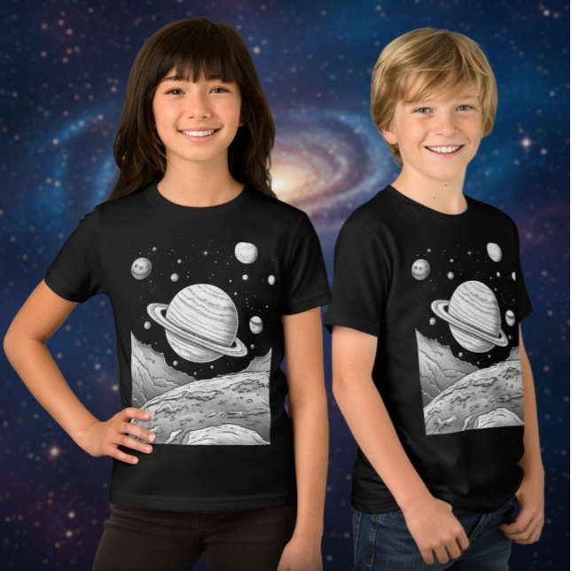 Kids Rymden Äventyr T-Shirt (Skapare uppladdad)