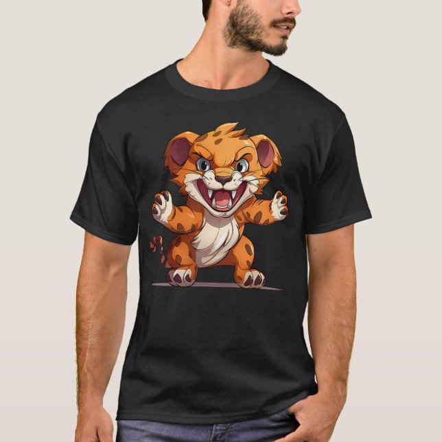 Kids Sabertooth Tiger T Shirt (Framsida)