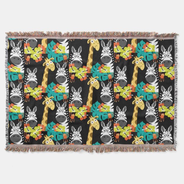 Kids Safari Nursery Art Bedroom Decor Filt (Framsidan)