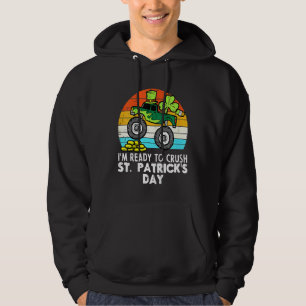 Kids Saint Patricks Day för Monster Lastbil Älskar Hoodie