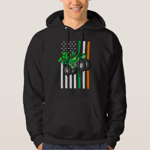 Kids Saint patrick's day Monster Lastbil Shamrock  Hoodie