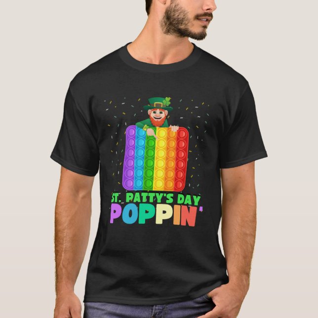 Kids Saint Patricks Day  Pop It Fidget Toy Leprech T Shirt (Framsida)