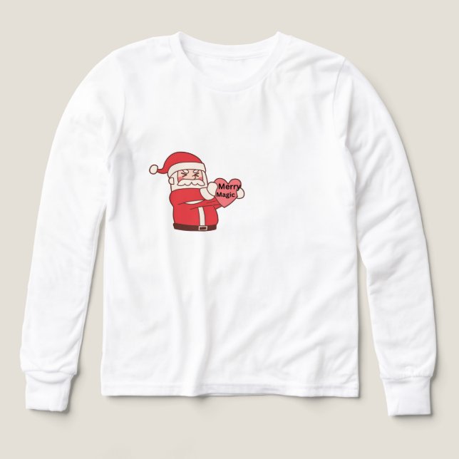 Kids Santa Christmas Sweatshirt – Cute Holiday Pul T Shirt (Design framsida)