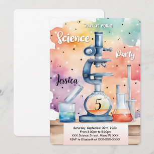 Kids Science Birthday Inbjudningar