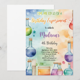 Kids Science Födelsedagsfest Inbjudningar