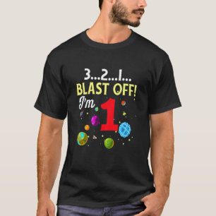 Kids Science Quote Rymden 321 Blast off Age 1 T Shirt