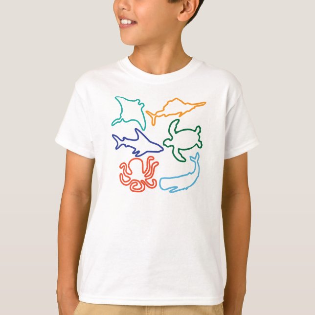 Kids Sea Animals Shirt T-shirt (Framsida)