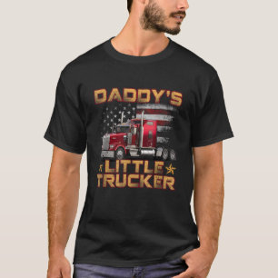 Kids Semi Lastbil Boys Gift pappa's Little Trucker T Shirt