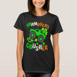 Kids Shamrocks Crusher Monster Lastbil Irish St Pa T Shirt