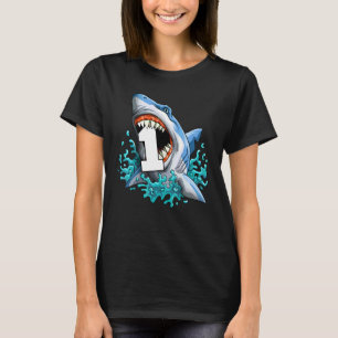 Kids Shark 1st Birthday Boys Funny Shark 1 Yr Old T Shirt