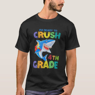 Kids Shark jag är Redo att krossa 4:e Klass T Shirt