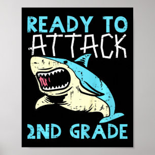 Kids Shark-Redo att attackera andra Klass andra f Poster