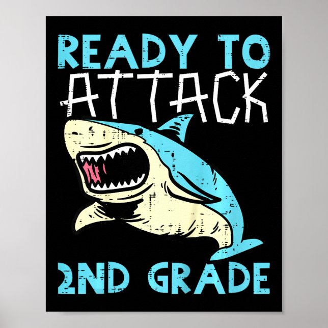 Kids Shark-Redo att attackera andra Klass andra  f Poster (Framsidan)