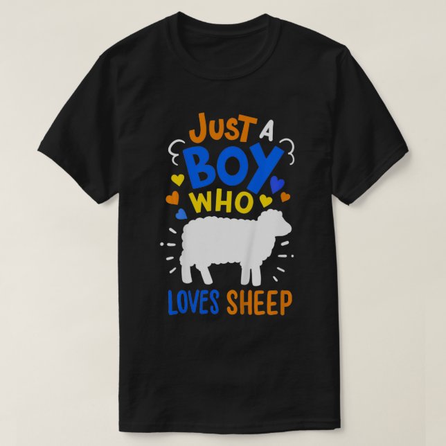 Kids Sheep Just A Boy Who Loves Sheep Gift  T Shirt (Design framsida)