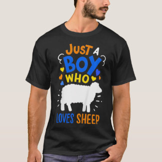 Kids Sheep Just A Boy Who Loves Sheep Gift T Shirt