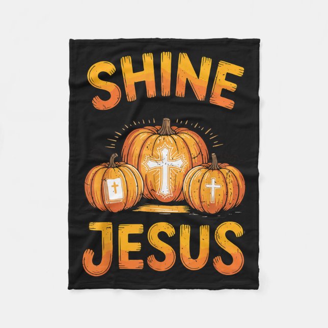 Kids Shine With The Light Of Jesus Funny Christian Fleecefilt (Framsidan)