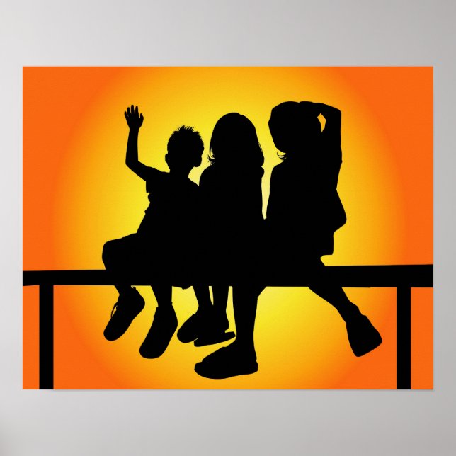 Kids Silhouette Poster (Framsidan)
