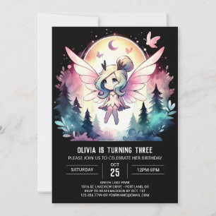 Kids Simple Fairy Birthday Inbjudningar