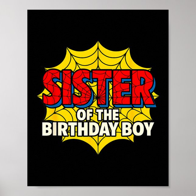 Kids Sister Of The Birthday Boy Sder Theme Party M Poster (Framsidan)