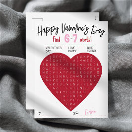 Kids Six Seven Valentine Word Search Heart Class Helg Vykort