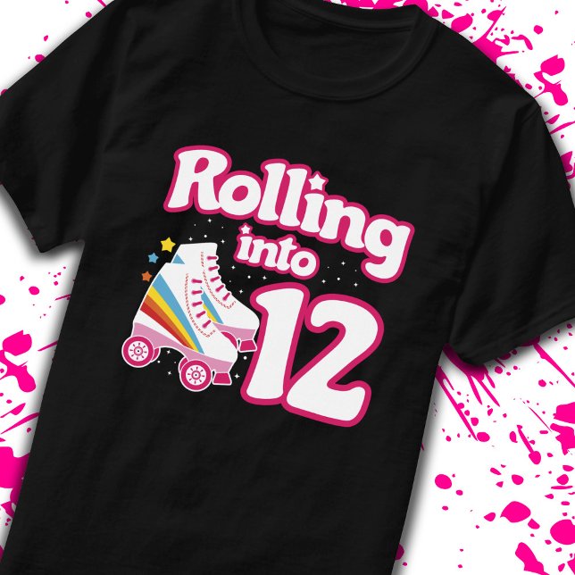 Kids Skate Party - 12:e Birthday - Roller Skating T Shirt (Skapare uppladdad)