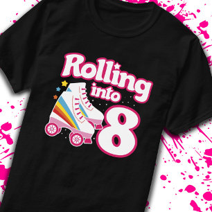 Kids Skate Party - 8:e födelsedag - Rullande Skati T Shirt