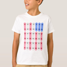 Kids Skateboard American Flagga T-shirt