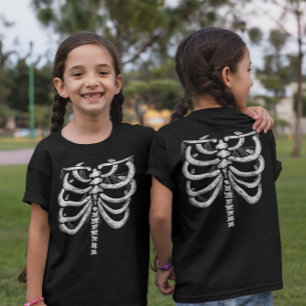 Kids Skeleton Halloween (fram och bak) T Shirt