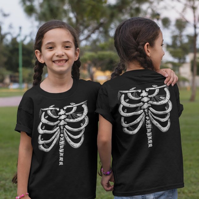 Kids Skeleton Halloween (fram och bak) T Shirt (Skapare uppladdad)