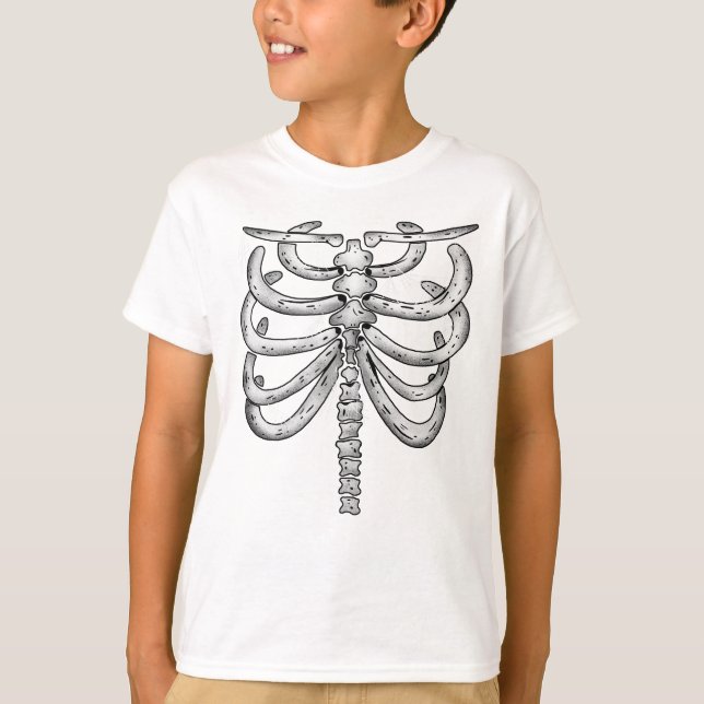 Kids Skeleton Halloween (Front) T-Shirt (Framsida)