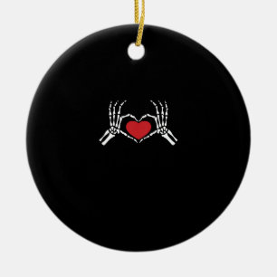 Kids Skeleton Hand Heart Valentines day Coola Clas Julgransprydnad Keramik