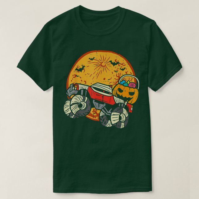Kids Skeleton Monster Lastbil Måne Candy Småbarn B T Shirt (Design framsida)