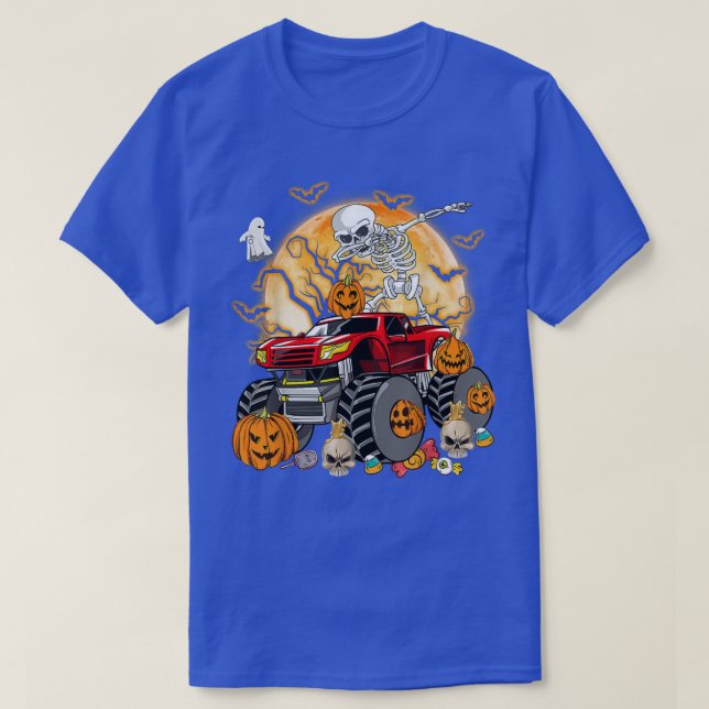 Kids Skeleton Monster Lastbil Måne Candy Småbarn H T Shirt (Design framsida)