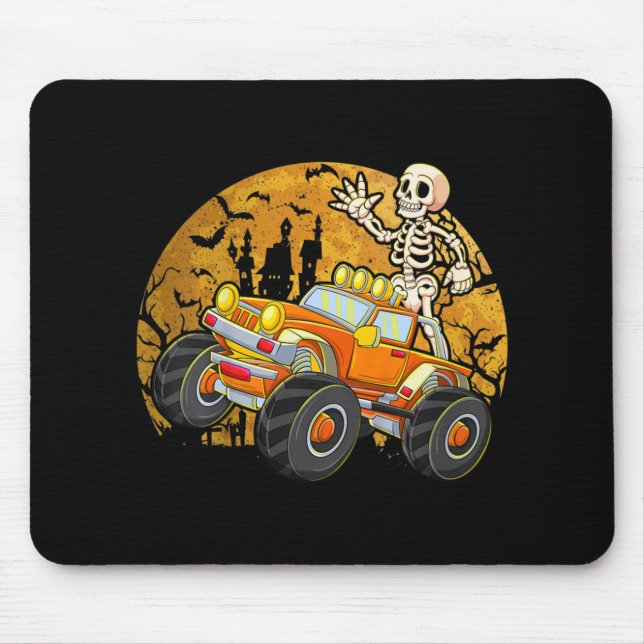 Kids Skeleton Riding Monster Lastbil Halloween Cos Musmatta (Framsidan)