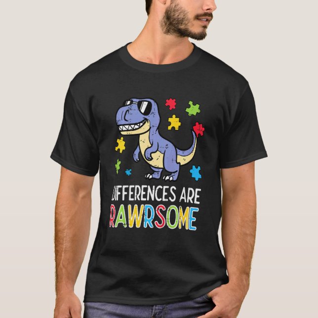 Kids Skillnader Rawrsome Trex Dino Småpojkar A T Shirt (Framsida)