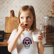Kids Skull DJ - Girls Rosa Bow, hörlursdesign