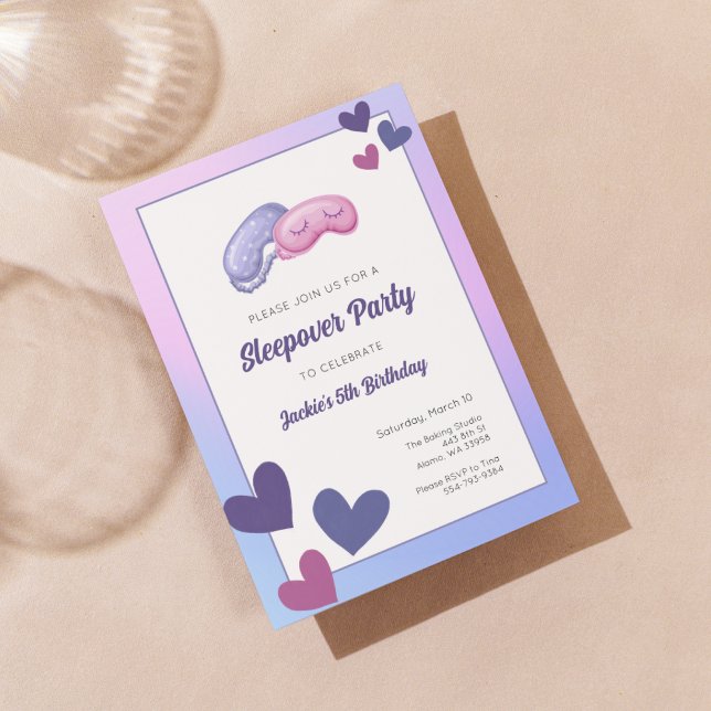 Kids Sleepover Födelsedagsfest inbjudan (Skapare uppladdad)