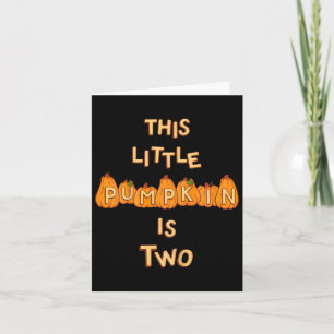 Kids Småbarn 2:nd Birthday Fall Pumpkin Theme Par Kort