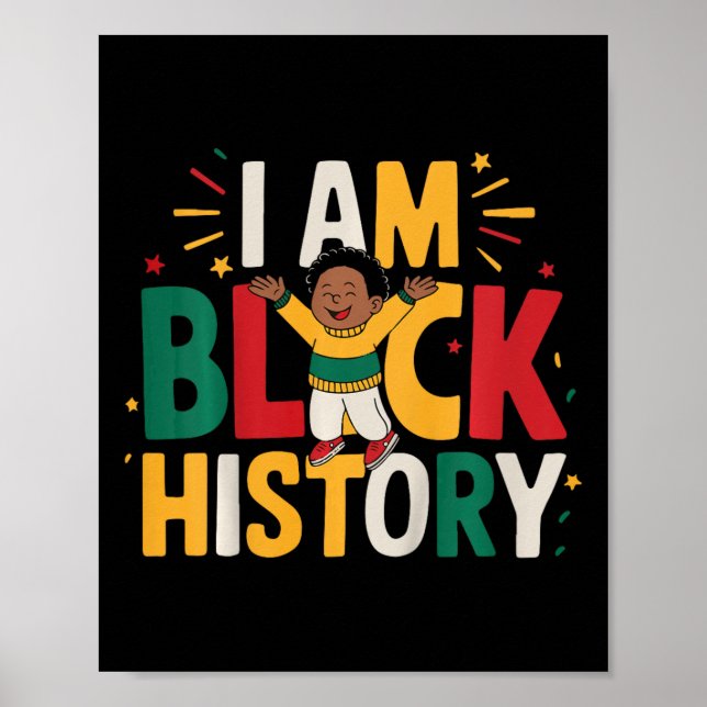 Kids Småbarn Black History Jag är Junetelfte Black Poster (Framsidan)