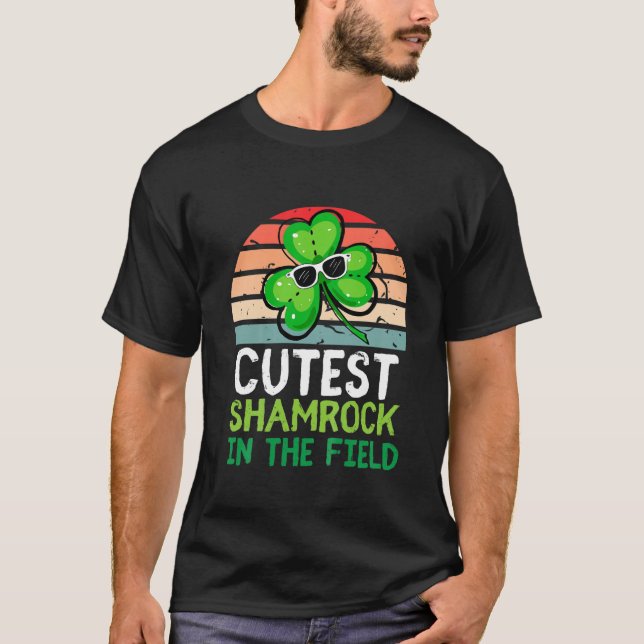 Kids Småbarn Girls St patricks day Cutest Shamrock T Shirt (Framsida)
