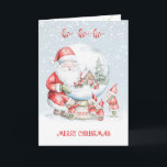 Kids Snö Globe Santa Elf jul Helgkort<br><div class="desc">Färgfullt julkort till dina barn. Tomten med små hjältar som leende med Joy på snöscenen och önskar alla barn God jul.</div>