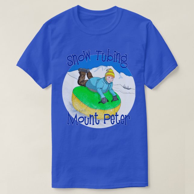 Kids Snö Tubing på berget Peter New York T Shirt (Design framsida)