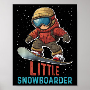 Kids Snowboarding Little Snowboarder Funny Småbarn Poster