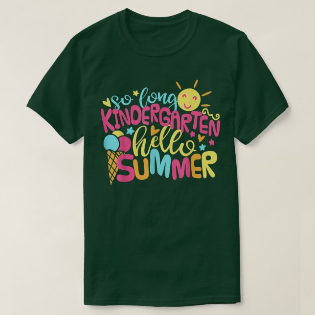 Kids So Long Kindergarten Hello Summer Girl Last D T Shirt (Design framsida)