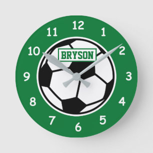 Kid's soccer ball wall clock for children's room rund klocka